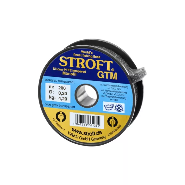 Stroft GTM Modrošedý Průhledný 0,20mm 200m Monofilní Kmenový vlasec
