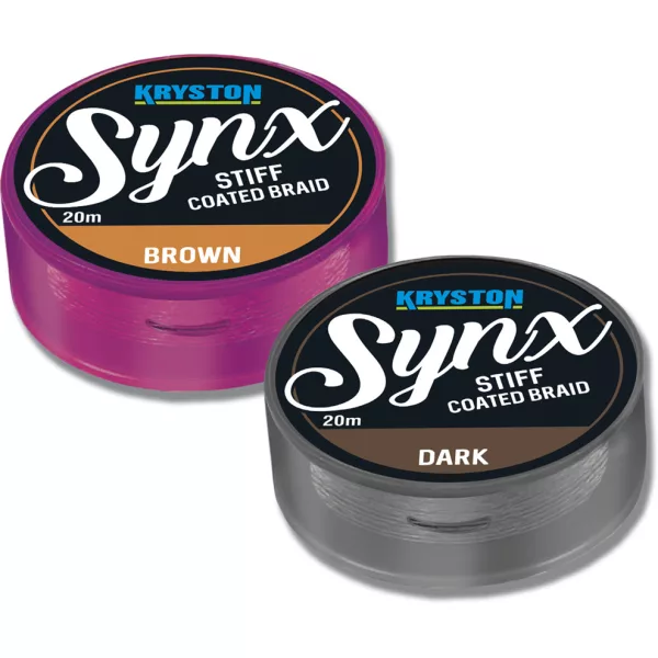Kriston Synx Stiff Coated 20Lbs 20m 0.35mm Pletená návazcová šňůra-Hnědá