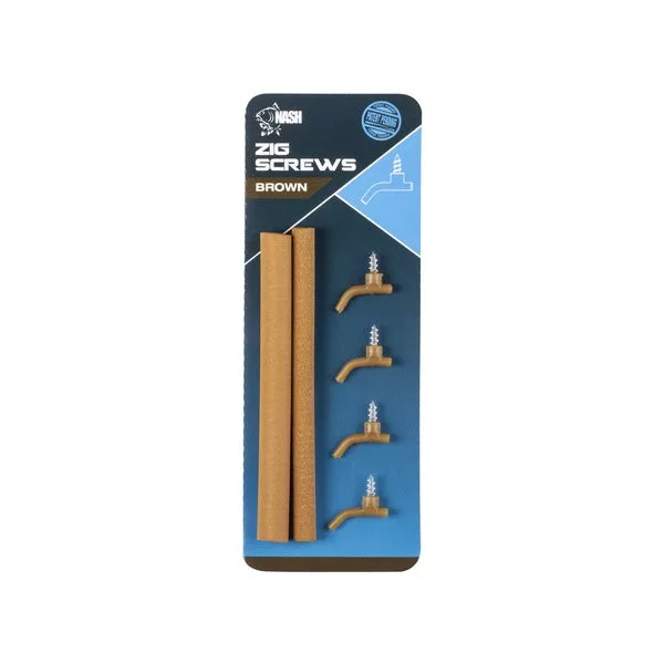 Nash Zig Screw Kit Hnědá sada šroubů na nástrahy 4ks