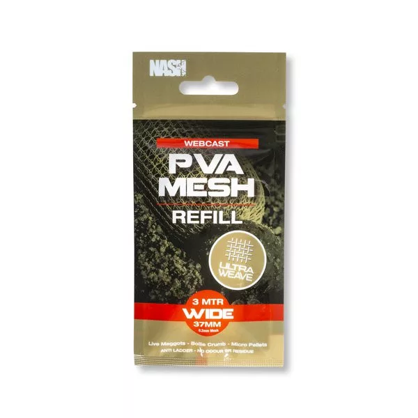 Nash Webcast Ultra Weave PVA Náhradní síťka Široká 37mmx3m