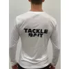 TackleBait Logo Dlouhý Rukáv Tričko Bílé 4XL