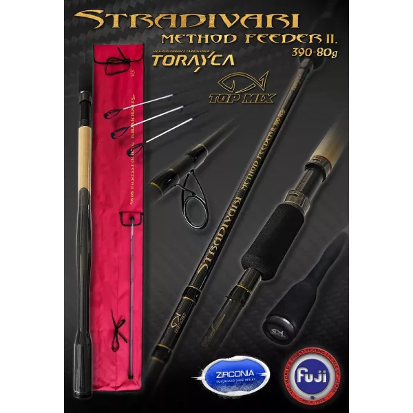 Top Mix Stradivari 3,90m 80gr 3+3 dílný method feederový prut II
