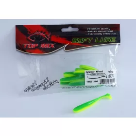   Top Mix Shiner Shad Green-Yellow Chartreuse 7,6cm Plastová nástraha 10ks