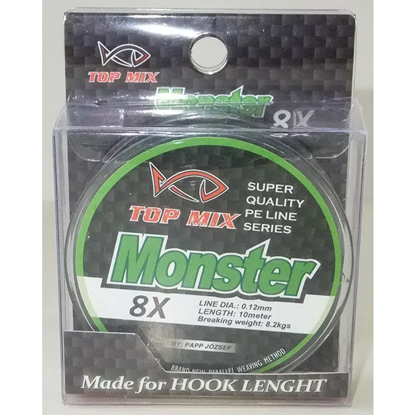 Top Mix X8 Monster 0,12mm 10m Pletená Návazcová Šňůra