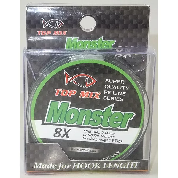 Top Mix X8 Monster 0,14mm 10m Pletená Návazcová Šňůra