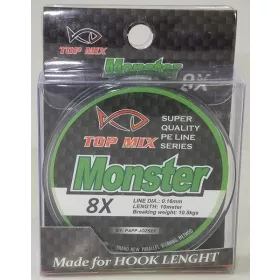 Top Mix X8 Monster 0,16mm 10m Pletená Návazcová Šňůra