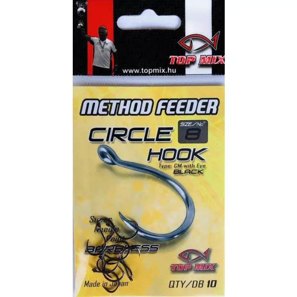Top Mix Method Feeder Circle 8 Háček na kapry s očkem, bez protihrotu 10ks