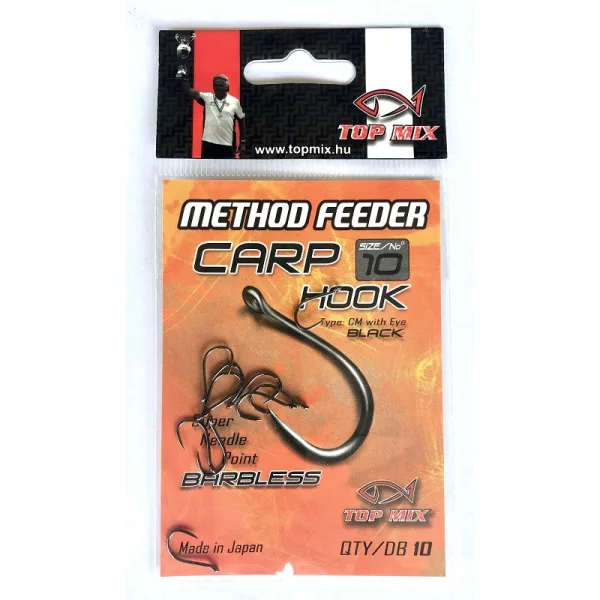 Top Mix Method Feeder Carp 10 Háček na kapry s očkem, bez protihrotu 10ks