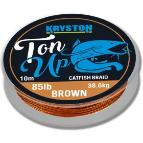   Kriston Ton Up Catfish Braid 85lb 10m 1.51mm Pletená návazcová šňůra-Tmavě hnědá
