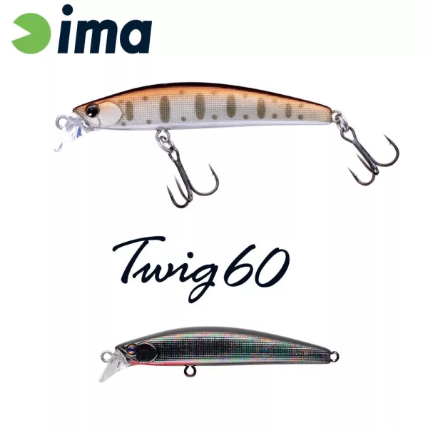 Ima Twing 60S 6cm 6,5gr 008 Titanově černý s červenou bobulí Wobler