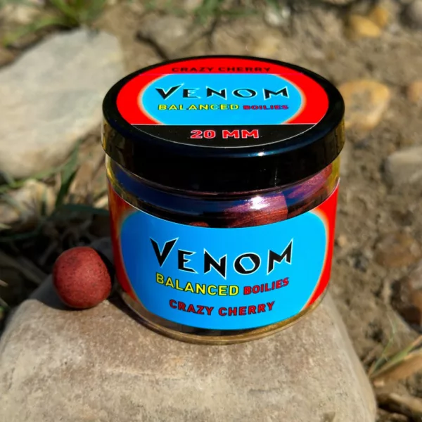 Feedermánia Venom Balanced Boilies Crazy Cherry 20mm Potápivá Nástraha na Háček