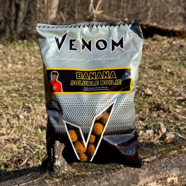 Venom Soluble Boilie 20mm Banana rozpustné boilie 900gr