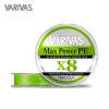 Varivas Max Power PE X8 150m #1,0 20,2lb 0,165mm Lime Green Fluo Pletená hlavní šňůra