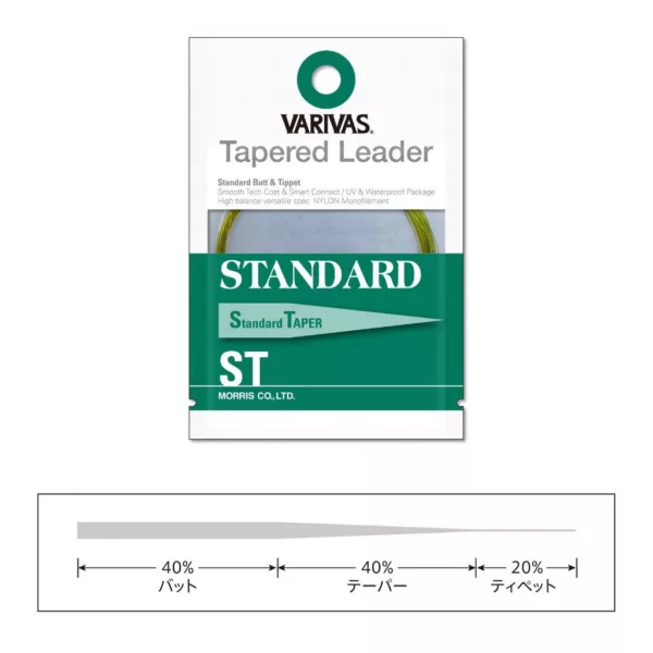 Varivas Zúžený návazec Tapered Leader Standard ST 3X 2,28m 0,205-0,51mm Muškařský návazcový vlasec