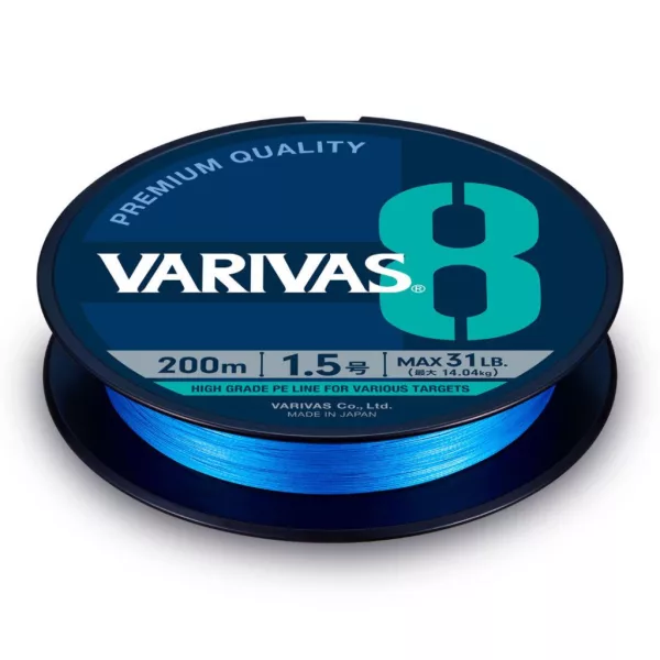 Varivas PE 8 Blue Edition 150m #2,0 0,218mm 37lb Fluo Ocean Blue Pletená hlavní šňůra