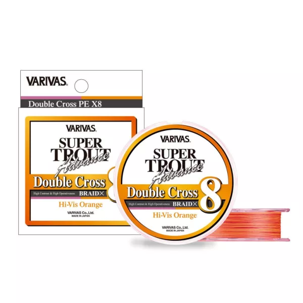 Varivas Super Trout Advance Double Cross PE 8X 100m #0,8 11,4lb HI-VIS Orange Pletená Hlavní Šňůra