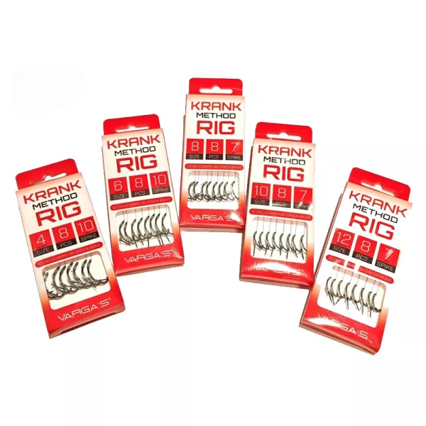 Krank Method Rig 6 Füles, Szakállas Előkötött Horog 10mm Csalitüskével 8db