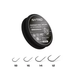   Nytro NTO4 Fine Feeder 12 0,15mm 100cm Předvázaný háček bez protihrotu s lopatkou 8ks