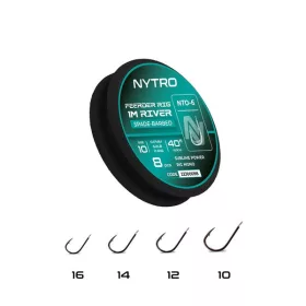   Nytro NTO6 Feeder River 12 0,15mm 100cm Předvázaný háček s protihrotem a lopatkou 8ks