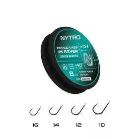   Nytro NTO6 Feeder River 16 0,13mm 100cm Předvázaný háček s protihrotem a lopatkou 8ks