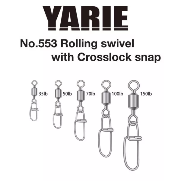Yarie 553 Crosslock Snap 150lb Otočný klip 4ks