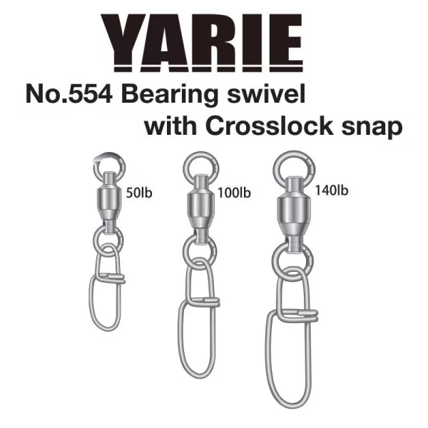 Yarie 554 Crosslock Bearing Swivel 50lb Otočná karabina 3ks