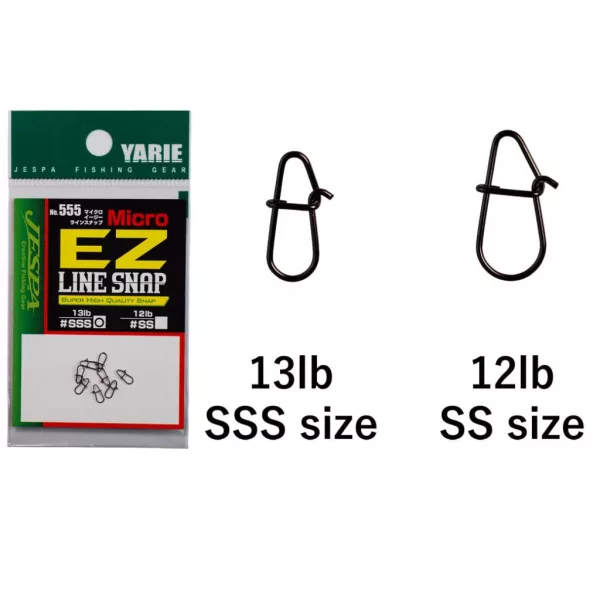 Yarie 555 Micro Ez Line Snap 13lb SS Karabina 8ks