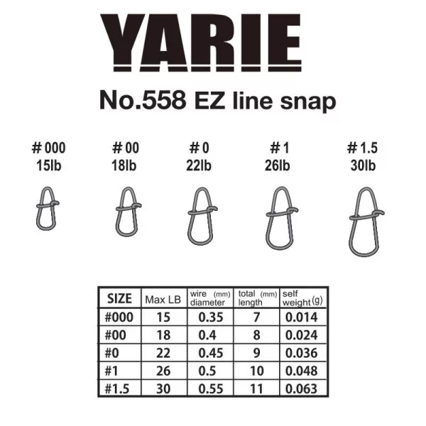 Yarie 558 Ez Line Snap 15lb 000 Karabinka 11ks