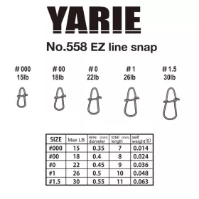 Yarie 558 Ez Line Snap 26lb 1 Kapocs 11ks