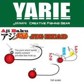 Yarie 646 Ajibaku Red 6 3,0gr Jig Head 4ks