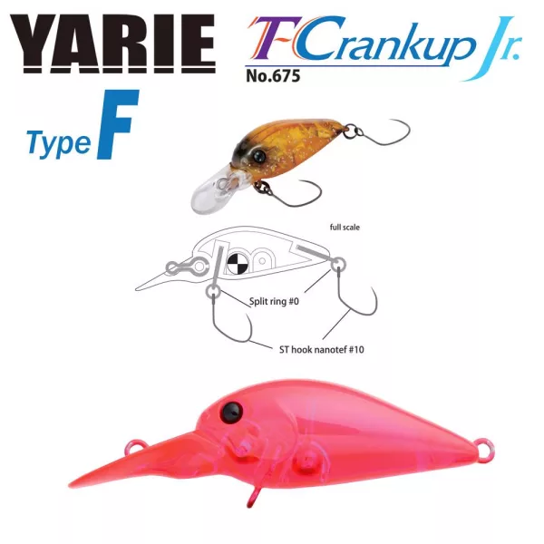 Yarie T-Crankup Jr 675 Type F 2,8cm 1,8gr C18 Clear Pink Wobbler