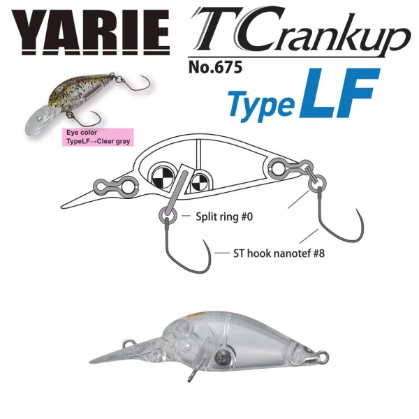 Yarie T-Crankup 675 Type LF 3,5cm 2,6gr C1 Clear Wobbler