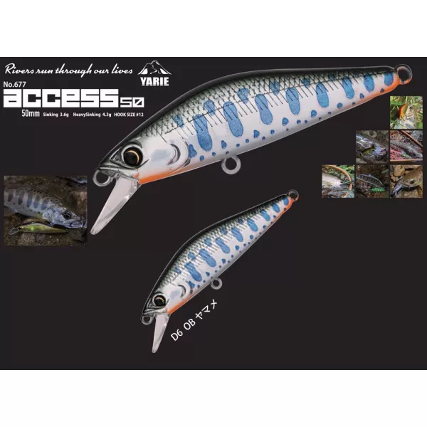Yarie 677 Access S 50mm 3,6gr D6 OB Yamame Wobbler