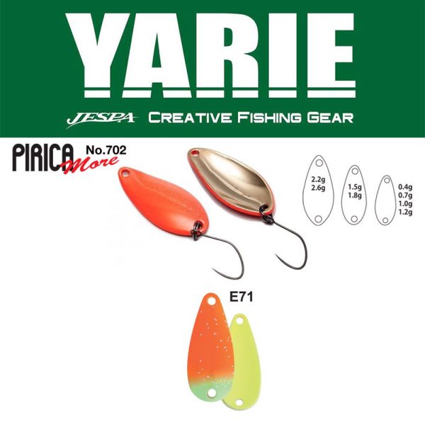 Yarie 702 Pirica More 1,5gr E71 AG Carrot Kanálová třpytka