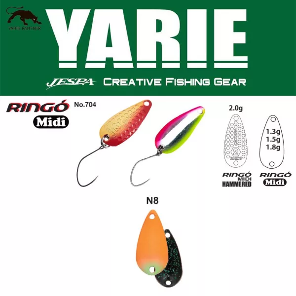 Yarie 704 Ringo Midi 1,8gr N8 AG Carrot/Black Plošná třpytka