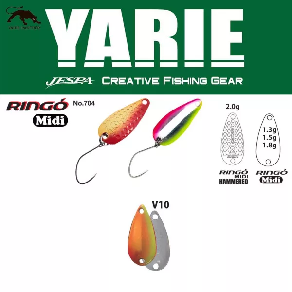 Yarie 704 Ringo Midi 1,8gr V10 Mix Orange Plošná třpytka