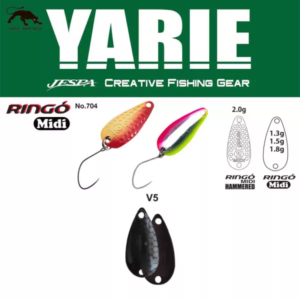 Yarie 704 Ringo Midi 1,8gr V5 D6 Plošná třpytka