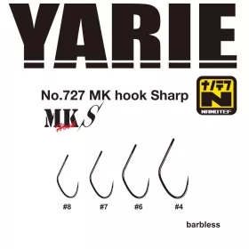   Yarie 727 MK Sharp 06 Barbless S očkem, Bez protihrotu, Jednoháček pro dravce 16ks