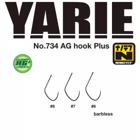   Yarie 734 AG Plus Nanotef 07 Bezhrotý, S očkem, Jednoháček pro dravé ryby 15ks