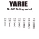 Yarie 805 Rolling Swivel Black 60lb 10 Obratlík 18ks