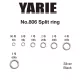 Yarie 806 Split Ring Black 8lb 0 kroužků 30ks