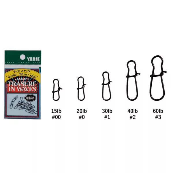 Yarie 809 Line Snap Black #2 40lb Kapocs 11ks