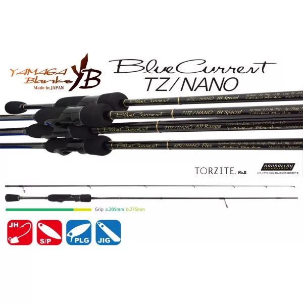 Yamaga Blanks Blue Current 62TZ Nano 1,88m 3gr 2dílný přívlačový prut