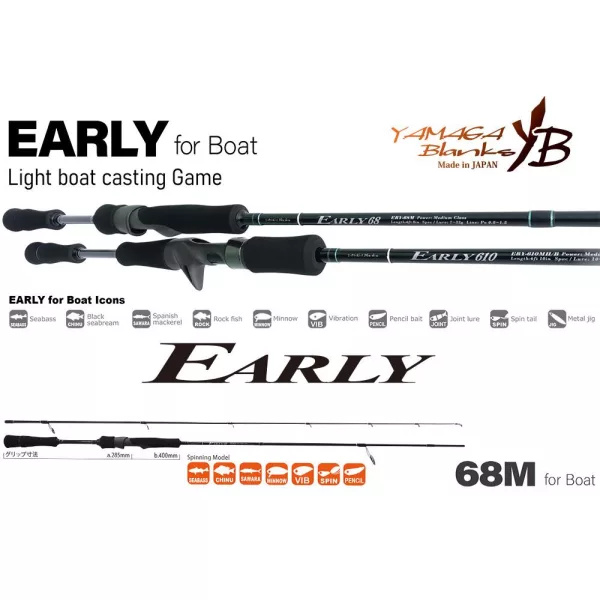 Yamaga Blanks Early Boat 68M 2,05m 7-32gr 2-dílný přívlačový prut