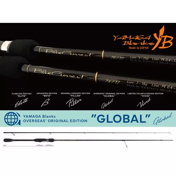Yamaga Blanks Blue Current 78TZ Nano Global 2,345m 5-25gr 2dílný přívlačový prut