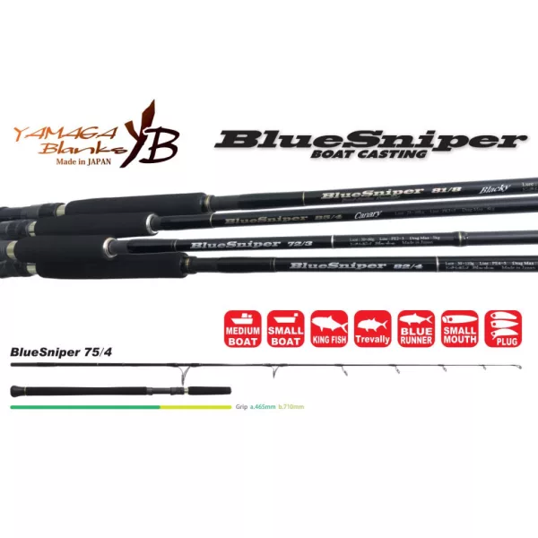 Yamaga Blanks Blue Sniper 75/4 2,26m 30-100gr 2dílný přívlačový prut