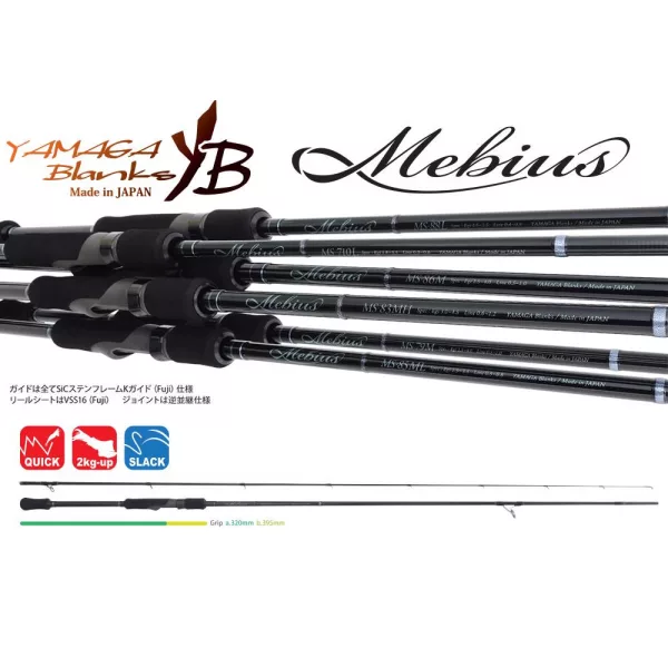 Yamaga Blanks Mebius 86M 2,59m 30gr 2 dílný Prut na přívlač