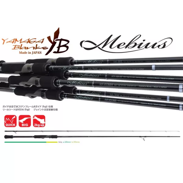 Yamaga Blanks Mebius 83MH 2,51m 35gr 2 dílný Prut na přívlač