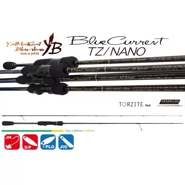 Yamaga Blanks Blue Current 67TZ Nano 2,02m 5gr 2dílný přívlačový prut