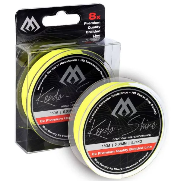 Mikado Kendo Shine Fluo Žlutá 0,12mm 150m Pletená šňůra